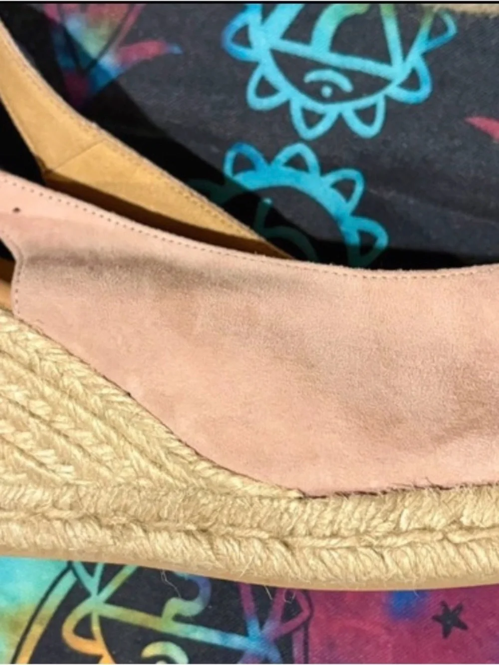 Women’s Paseart Pink Suede Peep-Toe Espadrille Wedge Slingbacks Sz 41 (10.5)